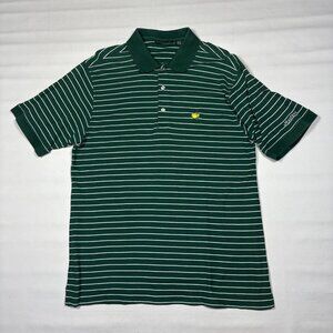VTG Masters Collection 60's Two-Ply Mercerized Green Striped Golf Polo Mens Med
